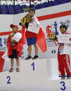 FIDE Pan-American Schools CC, Paraguay<br>U9-Open 1st place: Zhihan Xu